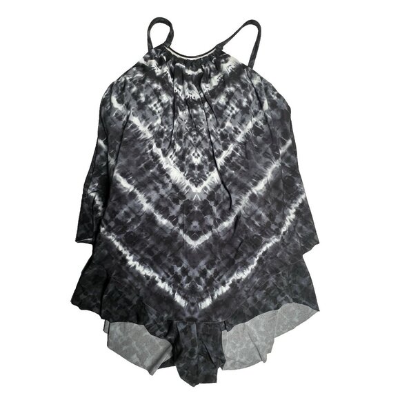 Magicsuit By Miraclesuit One Piece Swimsuit Goldie Romper Size 8 Black Tie Dye - Picture 1 of 14